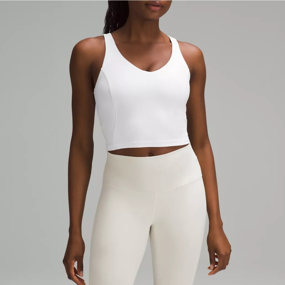 Lululemon White V-neck Sports Bra SZ 6